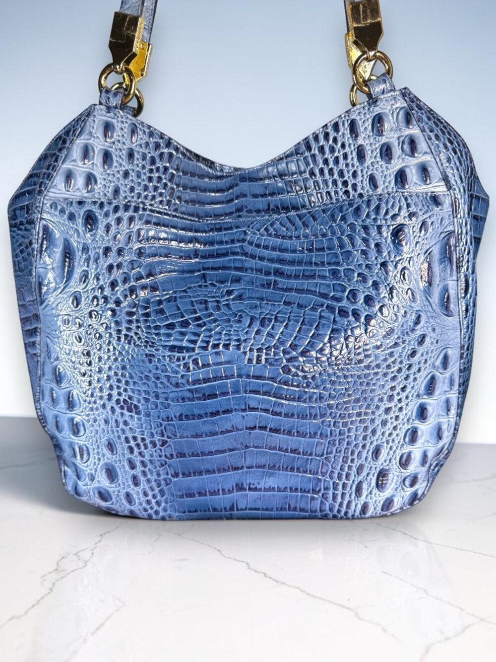 Brahmin Marianna Cerulean Melbourne Leather Shoulder Tote Bag - New Without Tags - Picture 6 of 13
